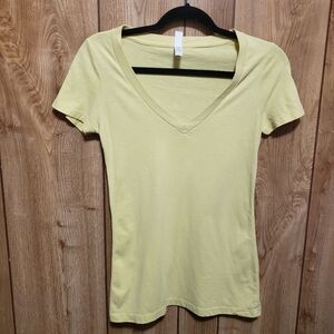 V-Neck T-Shirt Women Soft Tee  Small Buttery Yellow Next Level Apparel